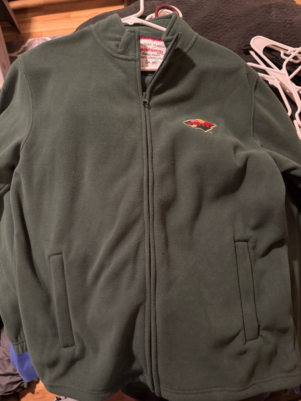 Minnesota Wild women’s Olive Green Fleece Jacket - Full Zip